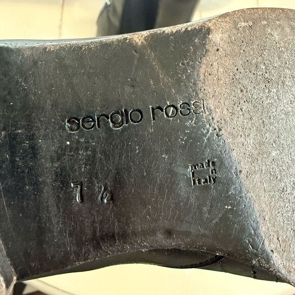 Sergio Rossi Black Leather Ankle Booties - Picture 7 of 8